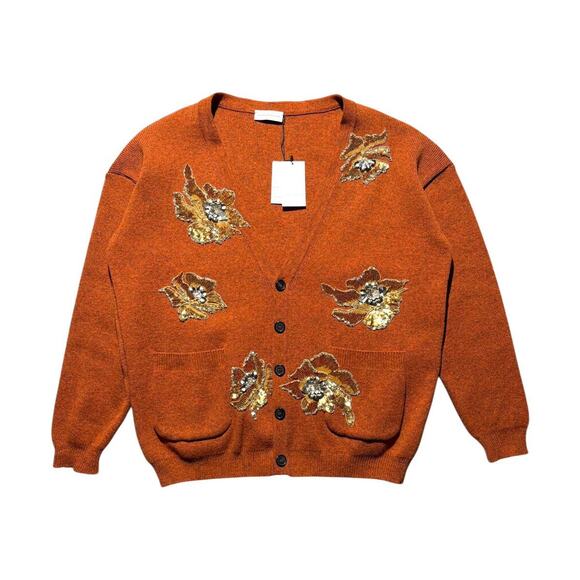 $2,650 oversized Runway crystal embellished wool cardigan